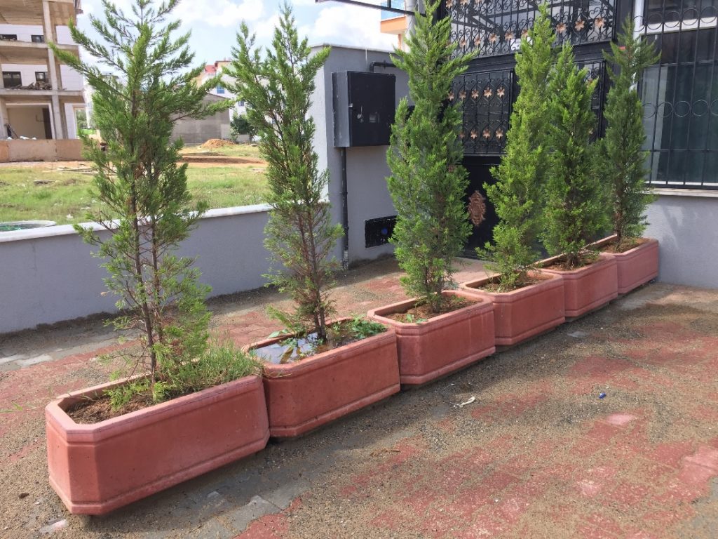 Beton Saksı Uygulaması Dikdörtgen