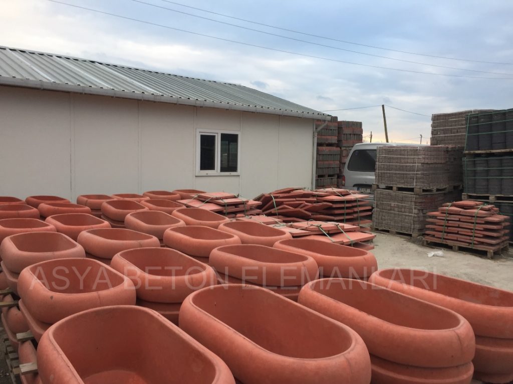 Oval Beton Saksı Stok